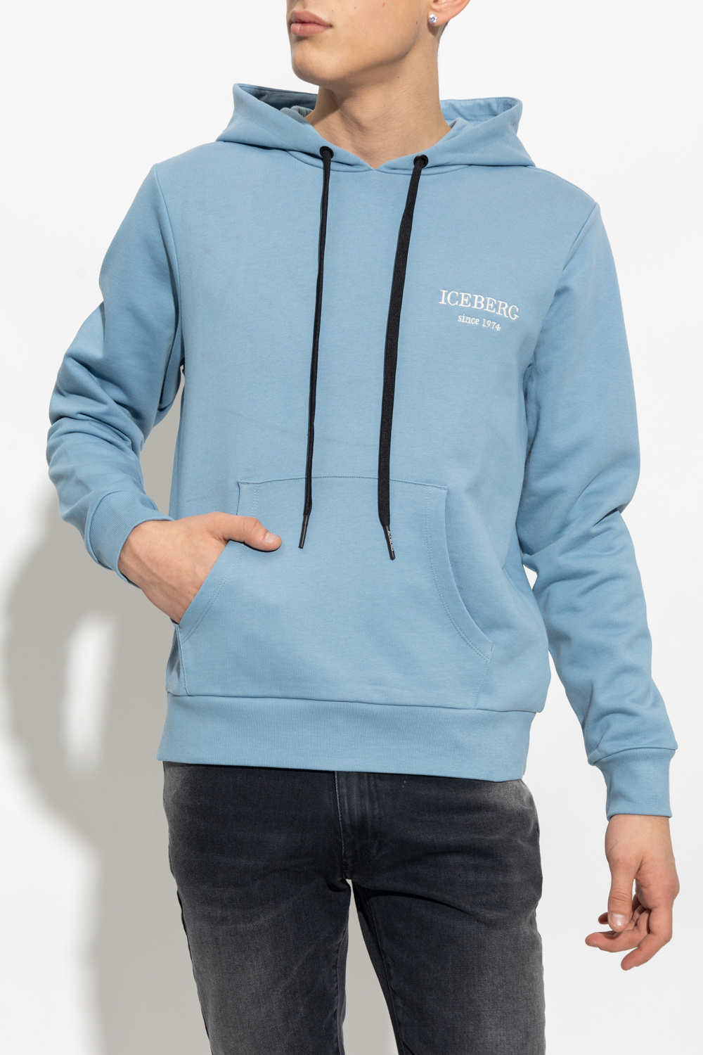 Sun 68 Knitted Sweaters Men s Clothing SchaferandweinerShops Iceberg Hoodie with logo